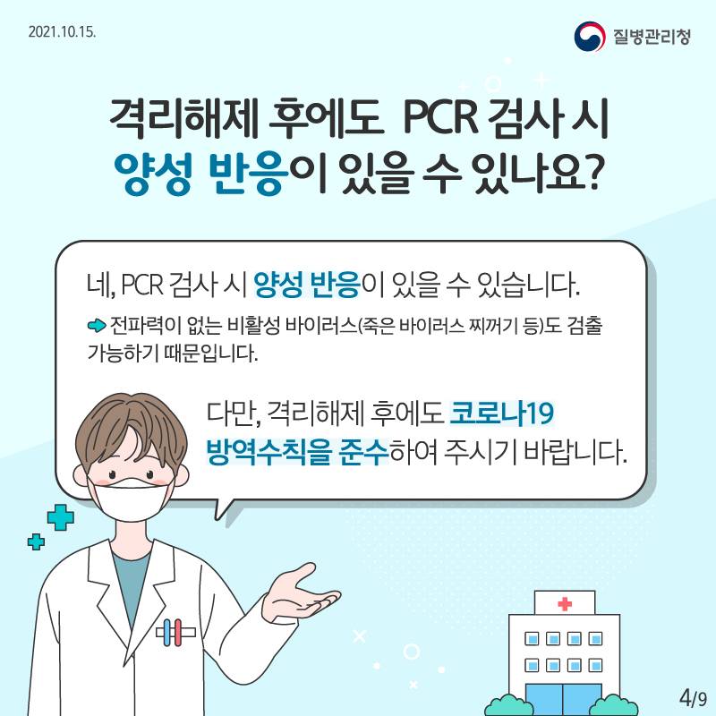 코로나19 확진자 증상 완치 후 PCR 양성반응 미결정